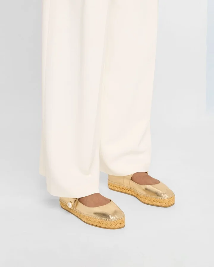 Fayence Metallic Mary Jane Ballerina Espadrilles - Image 2
