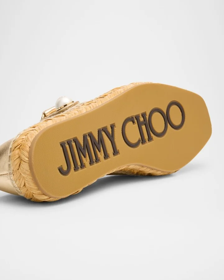 Fayence Metallic Mary Jane Ballerina Espadrilles - Image 3