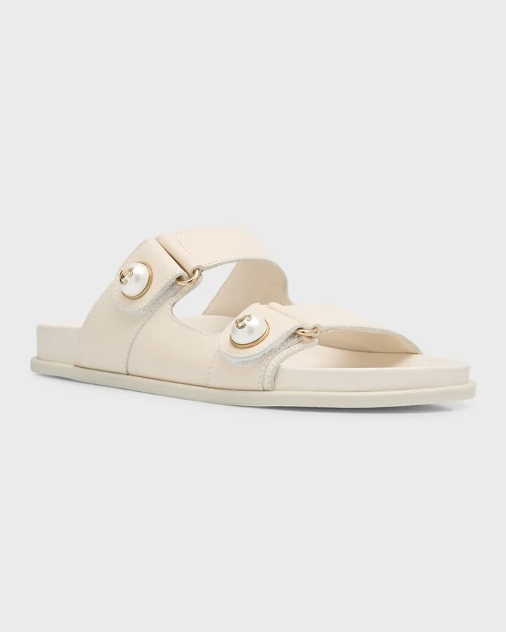 Fayence Pearly-Button Slide Sandals - Image 2