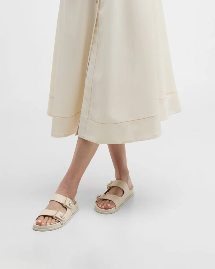 Fayence Pearly-Button Slide Sandals - Image 4