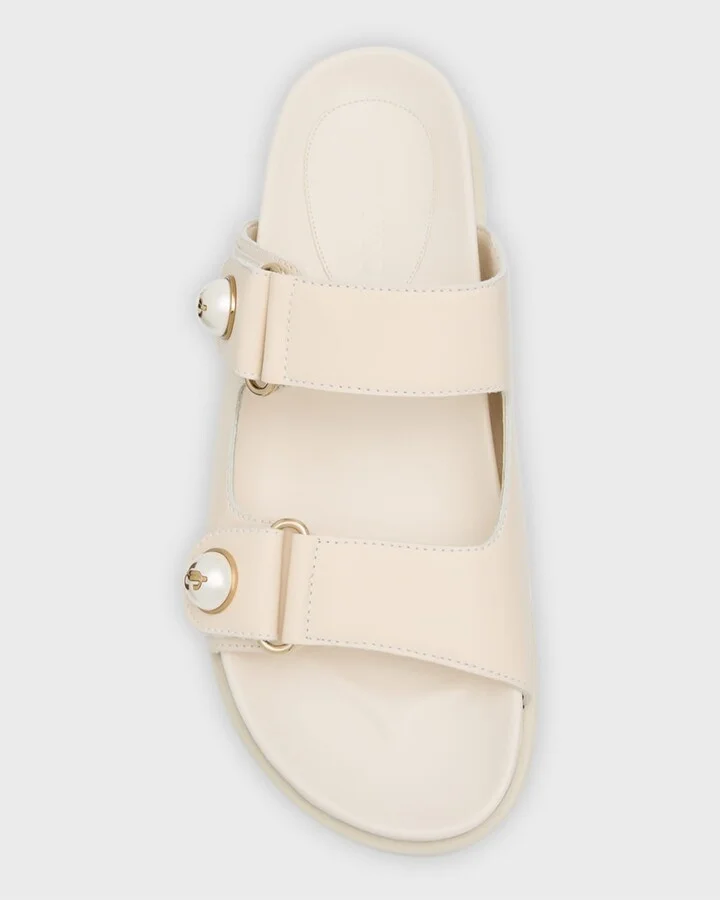Fayence Pearly-Button Slide Sandals - Image 10