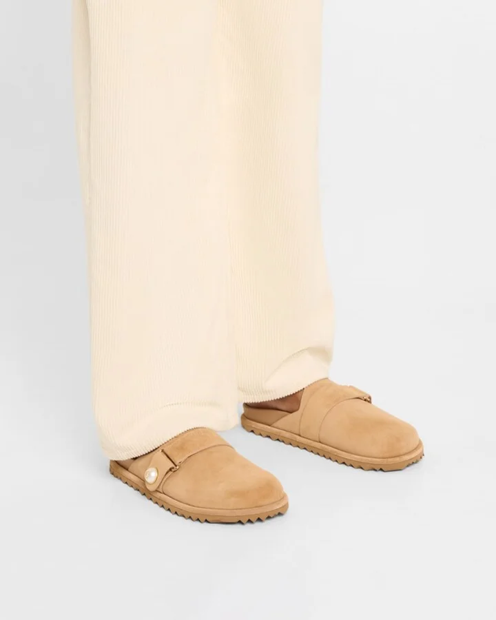 Fayence Suede Pearly Buckle Mules - Image 4