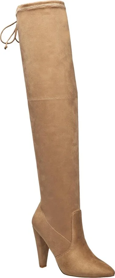 FCJORDN106DS Womens Lace-Up Faux Suede Over-The-Knee Boots