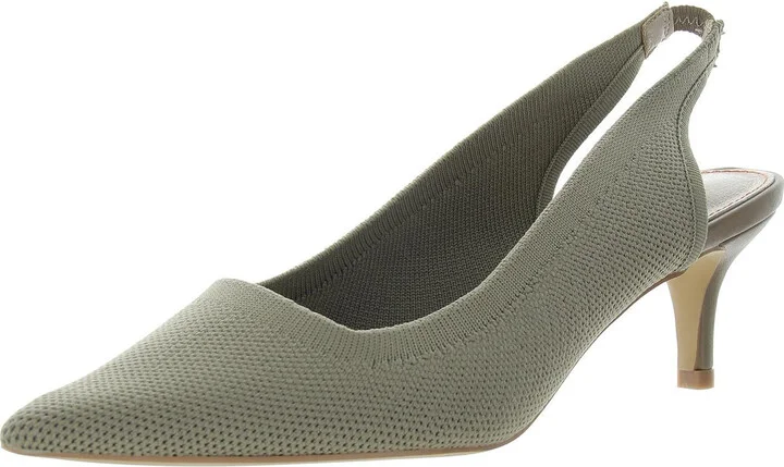 FCVIVA Womens Embellished Knit Kitten Heels
