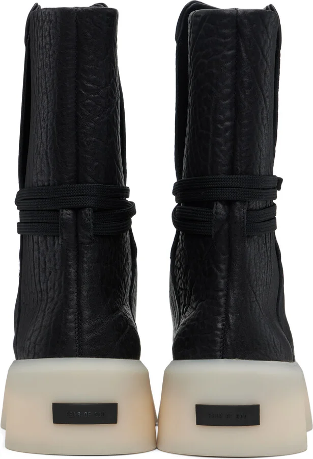 Fear of God Black Pebbled Leather Boots - Image 2