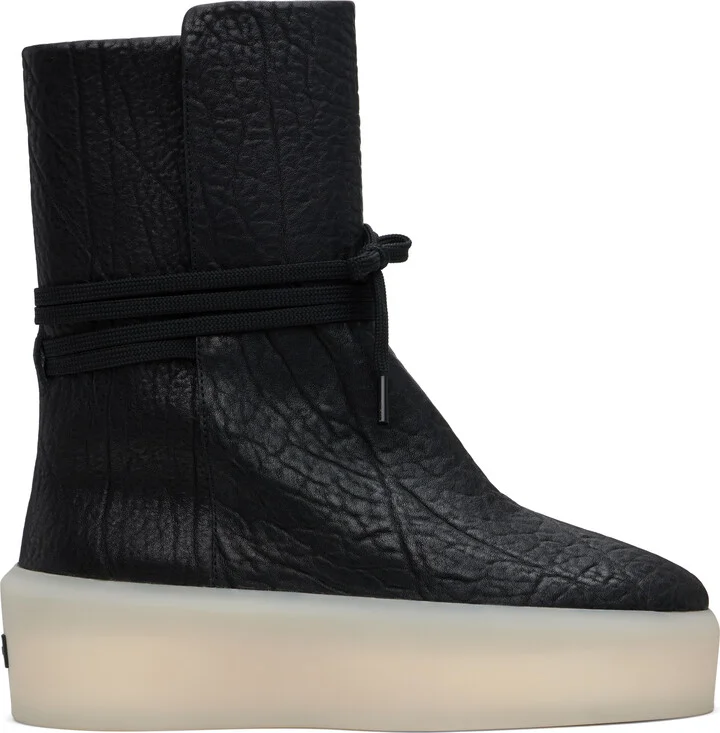 Fear of God Black Pebbled Leather Boots