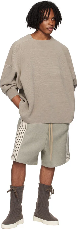 Fear of God Gray Moc Knit High Sneakers - Image 5