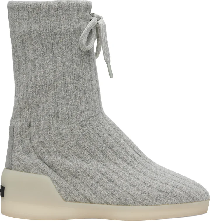 Fear of God Gray Moc Knit High Sneakers