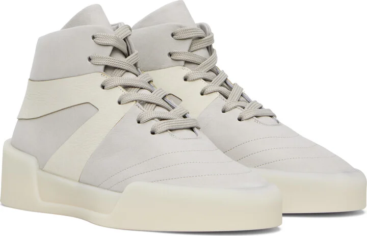 Fear of God Gray & Off-White Basketball Sneakers - Image 4