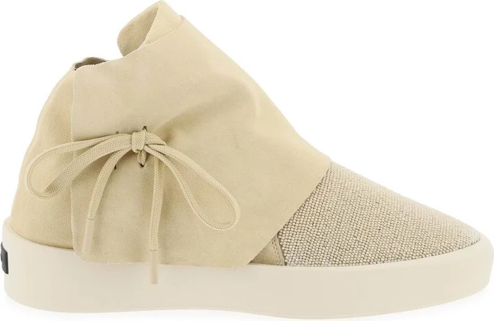 FEAR OF GOD mid-top suede and bead sneakers.