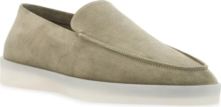 FEAR OF GOD minimalist suede loafer in sage green with rubber sole - Image 4
