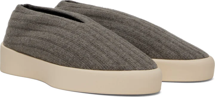 Fear of God Taupe Moc Knit Low Sneakers - Image 4