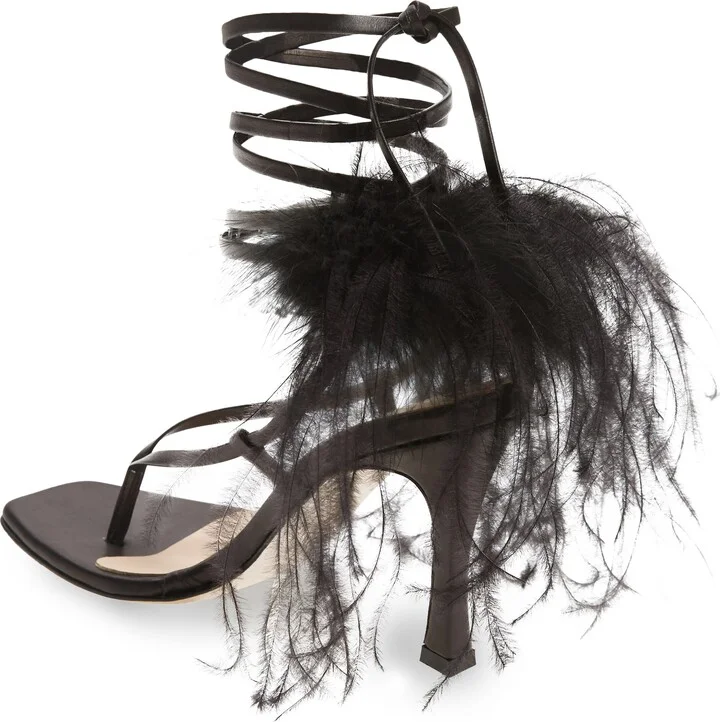 Feather Ankle Tie Sandal - Image 2