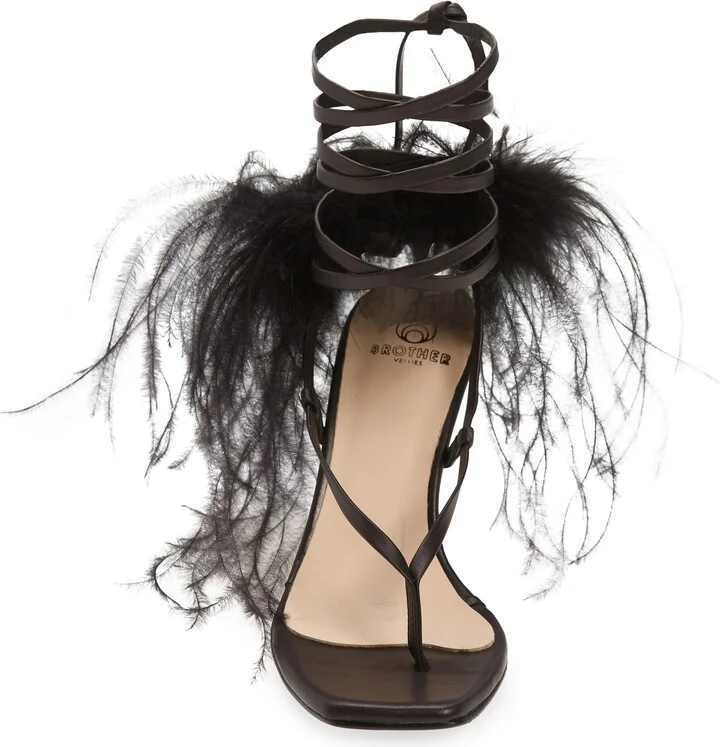 Feather Ankle Tie Sandal - Image 4