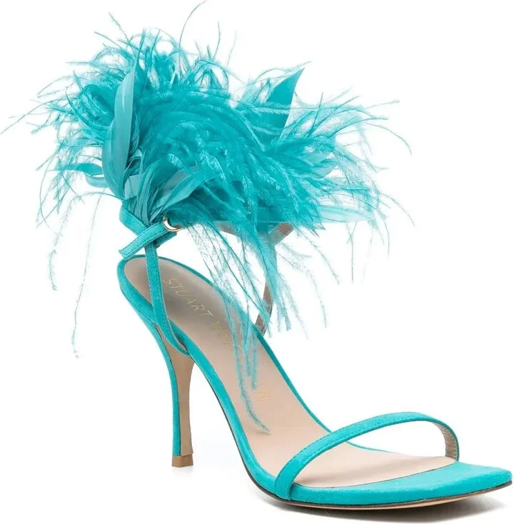 Feather-Detail Open-Toe 115mm Sandals - Image 2