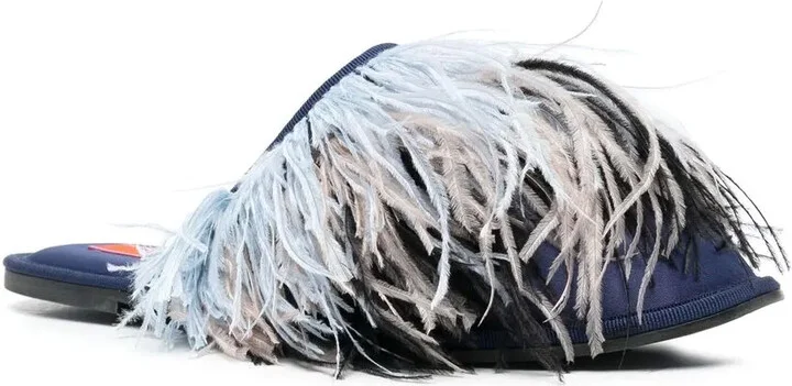 Feather-Detail Slippers - Image 2