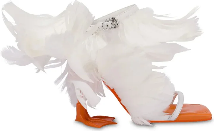 Feather-Detailing Sandals