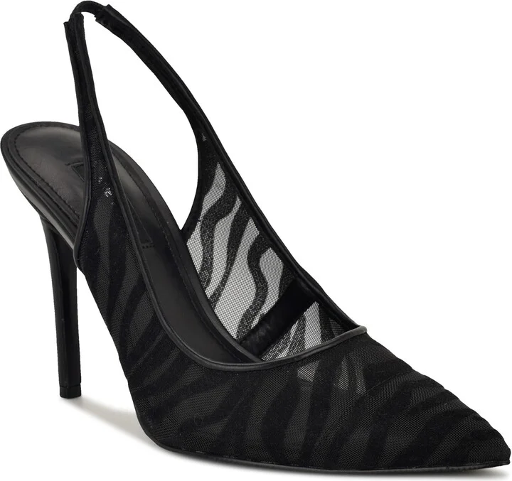 Feather Pointed Toe Slingback Pump