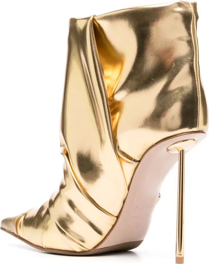 Fedra 120mm ruched leather ankle boots - Image 3