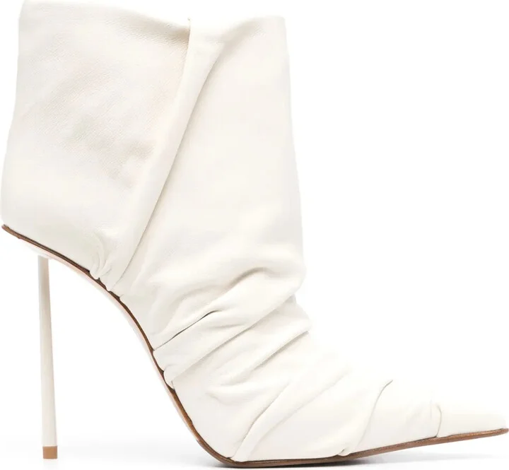 Fedra 120mm ruched leather ankle boots