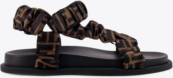 Feel FF Logo Satin Sandals
