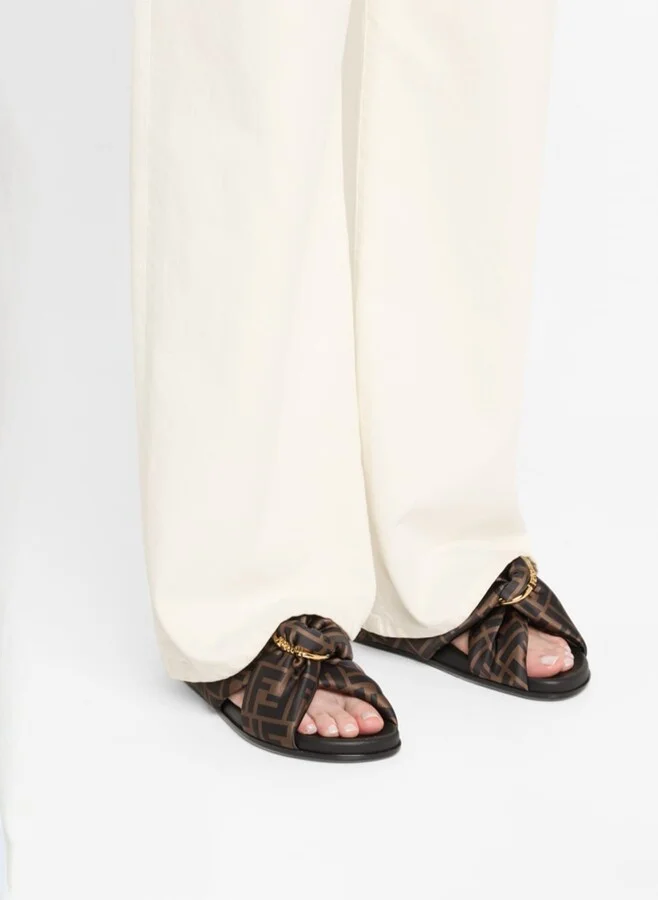 Feel FF Satin Slide Sandals - Image 3