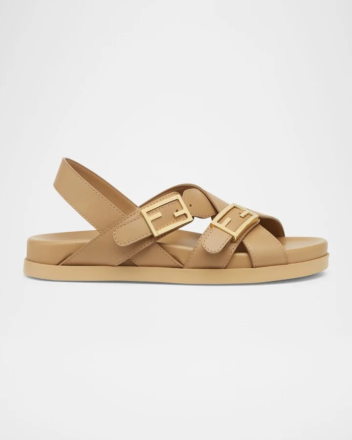 Feel Leather Slingback Sandals