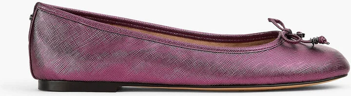 Felicia metallic textured ballet flats