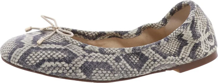 Felicia Womens Leather Embellished Ballet Flats