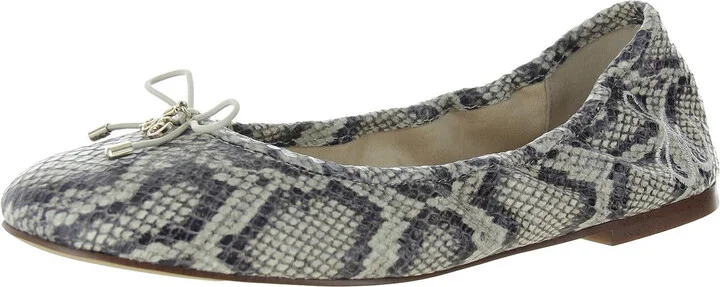 Felicia Womens Leather Round Toe Ballet Flats