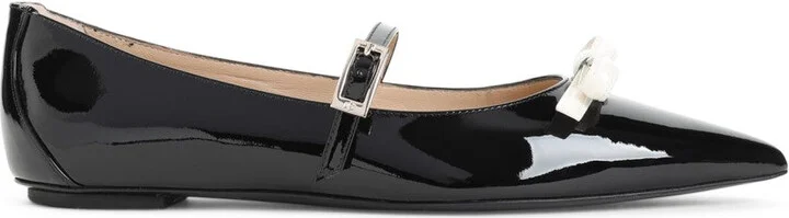 Felicity Bow Black Patent Leather Ballerinas