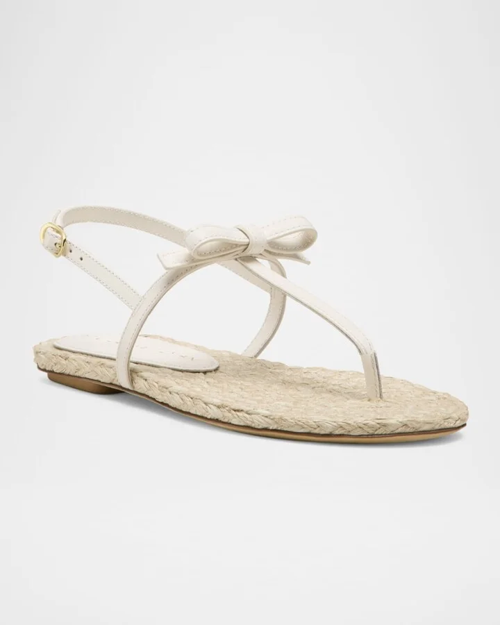 Felicity Leather Bow Espadrille Sandals - Image 2