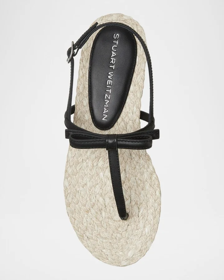 Felicity Leather Bow Espadrille Sandals - Image 4