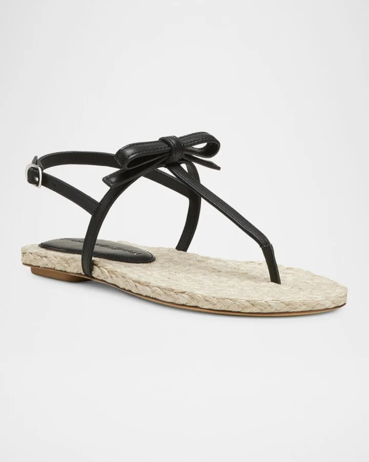 Felicity Leather Bow Espadrille Sandals - Image 9