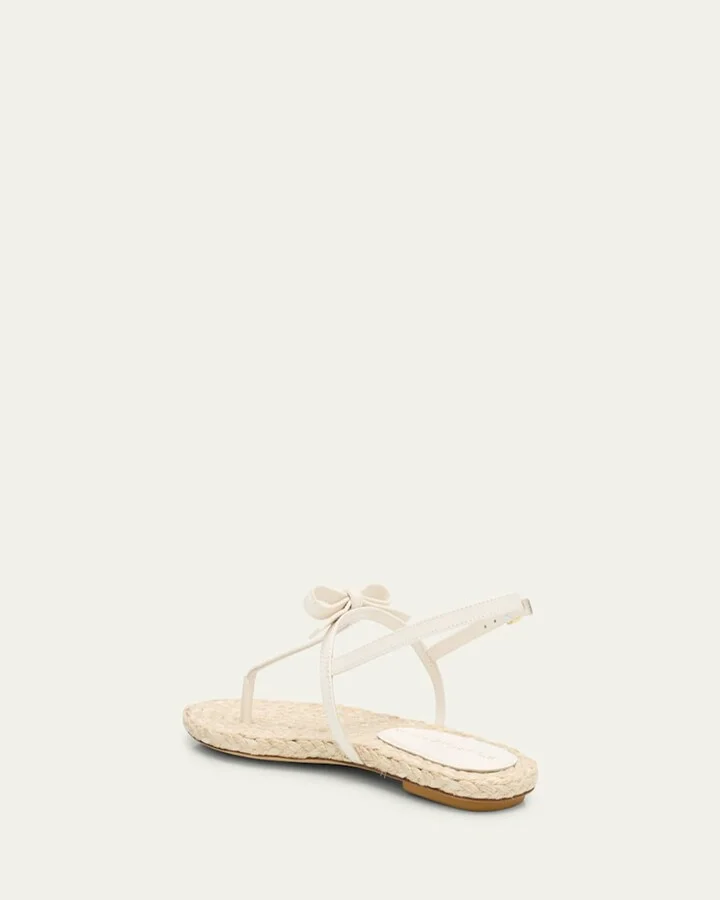 Felicity Leather Bow Espadrille Sandals - Image 7