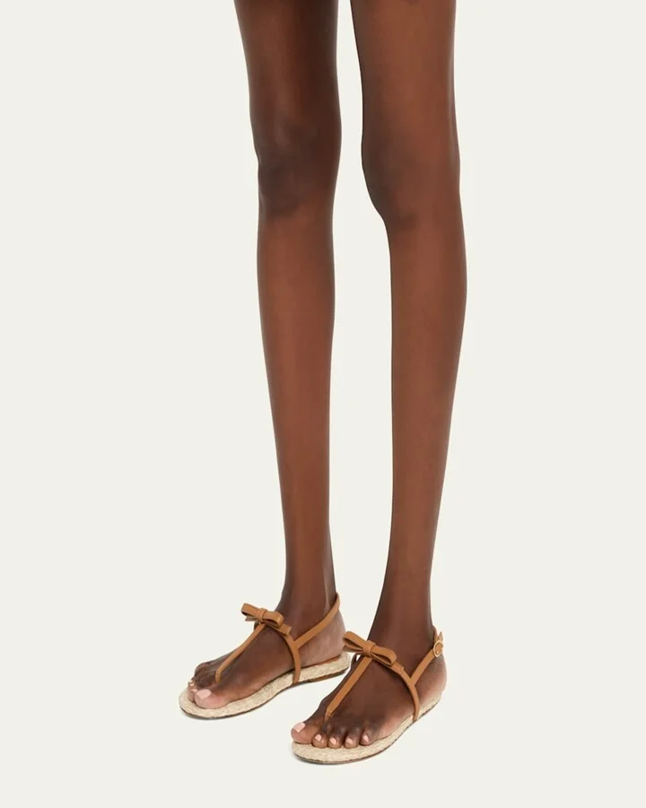 Felicity Leather Bow Espadrille Sandals - Image 2