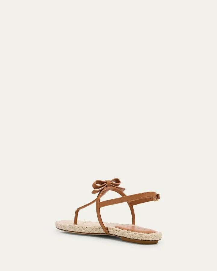 Felicity Leather Bow Espadrille Sandals - Image 3