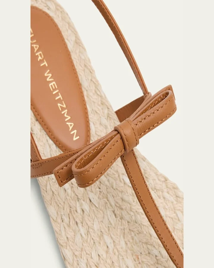 Felicity Leather Bow Espadrille Sandals - Image 5