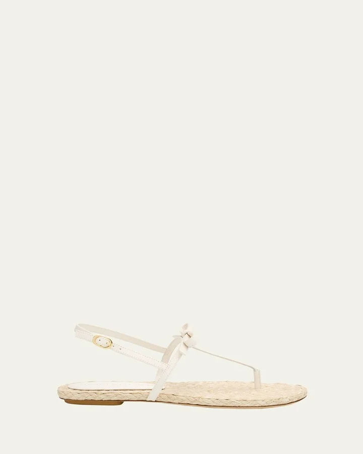 Felicity Leather Bow Espadrille Sandals