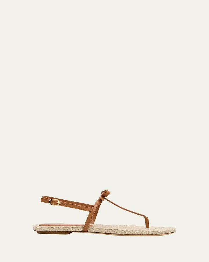 Felicity Leather Bow Espadrille Sandals