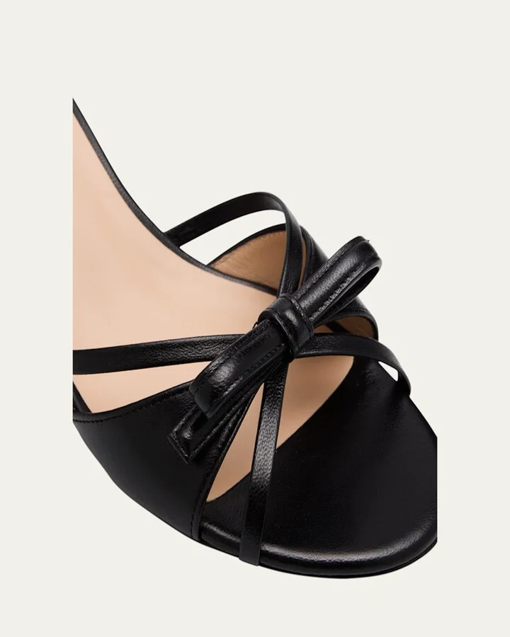 Felicity Leather Bow Kitten-Heel Mules - Image 5