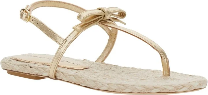 'felicity' Metallic Thong Sandals With Adjustable Strap Closure In Leather Woman - Image 2