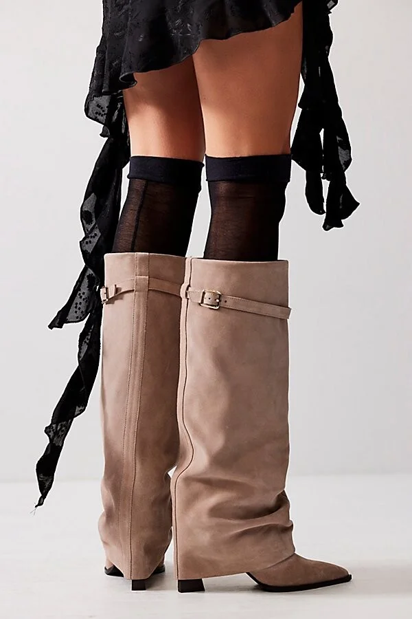 Felicity Suede Foldover Boots - Image 4