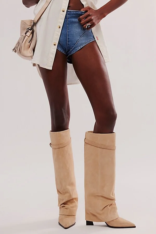 Felicity Suede Foldover Boots - Image 2