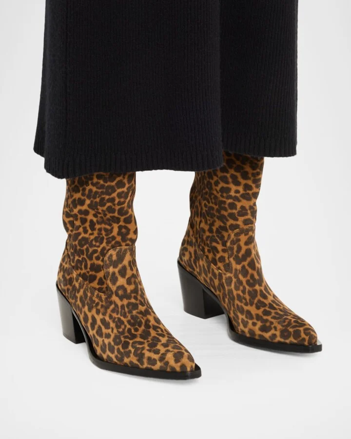 Felix Leopard-Printed Suede Western Boots - Image 8