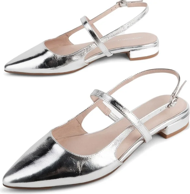 Felix Slingback Flat-Silver
