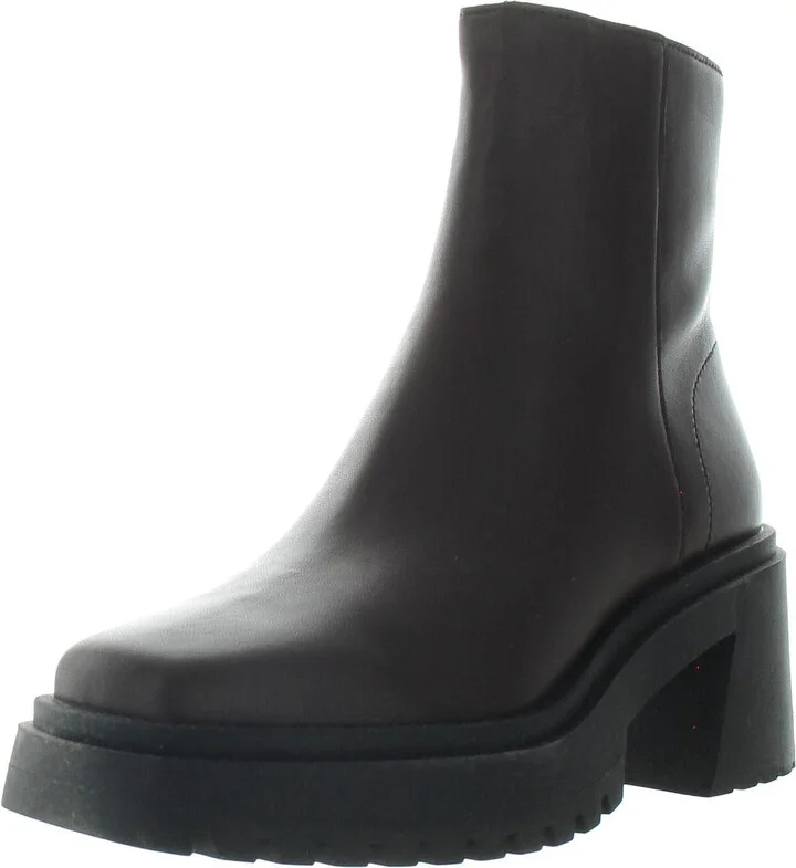 Fella Womens Leather Lug Sole Ankle Boots