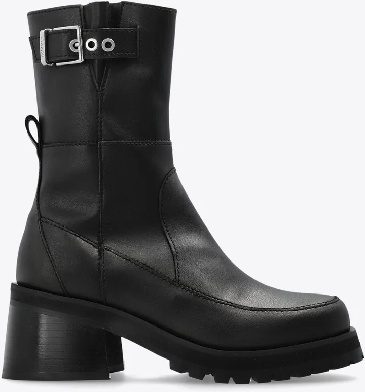 Feminine 70 Buckled Platform Ankle Boots
