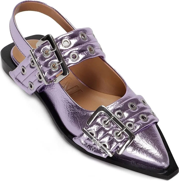 Feminine Buckle Ballerina Metallic - Image 2