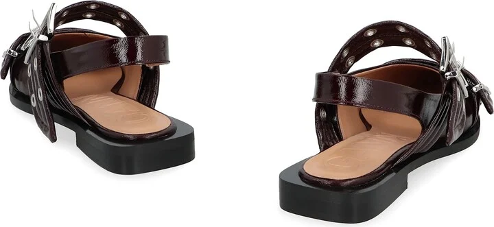 Feminine Buckle Eco-leather Slingback Pumps - Image 4